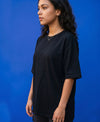 T.T. Women Oversized Fit Cotton Round Neck Tees Black