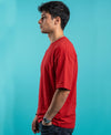 T.T. Men Oversized Fit Cotton Round Neck Tees Red