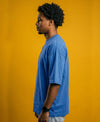 T.T. Men Oversized Fit Cotton Round Neck Tees Sky Blue