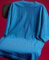 T.T. Men Oversized Fit Cotton Round Neck Tees Teal Blue