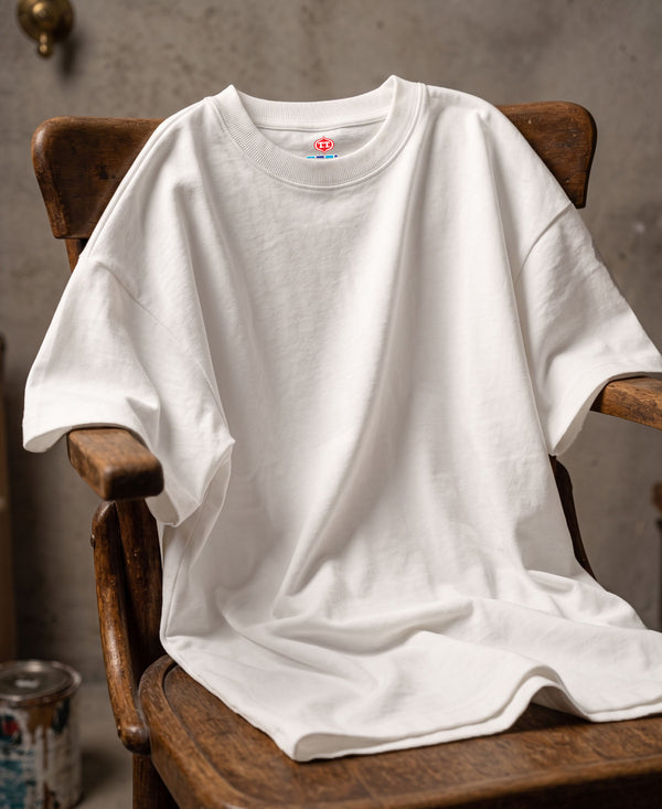 T.T. Men Oversized Fit Cotton Round Neck Tees White