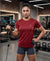T.T. Women Dri-Fit Polyester Dot- Knit Fabric Round Neck Tees Maroon