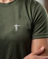 T.T. Women Dri-Fit Polyester Dot- Knit Fabric Round Neck Tees Olive