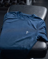 T.T. Women Dri-Fit Polyester Dot- Knit Fabric Round Neck TeesBlue