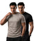 T.T. Men Dri-Fit Polyester Dot- Knit Fabric| Round Neck | Half Sleeve | Sweat-Wicking Gym & Active Wear Tees Pack Of 2 Light Grey,Black