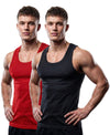 T.T. Men|Desire Premium Gym Vest|Pure Cotton|Rib Fabric|Moisture-Wicking, Breathable & Stretchable Sleeveless Undershirt| Ideal For Gym, Sports & Daily Wear|Pack Of 2|Black,Red