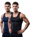 T.T. Men|Desire Premium Gym Vest|Pure Cotton|Rib Fabric|Moisture-Wicking, Breathable & Stretchable Sleeveless Undershirt| Ideal For Gym, Sports & Daily Wear|Pack Of 2|Black,Navy
