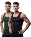 T.T. Men|Desire Premium Gym Vest|Pure Cotton|Rib Fabric|Moisture-Wicking, Breathable & Stretchable Sleeveless Undershirt| Ideal For Gym, Sports & Daily Wear|Pack Of 2|Black,Green