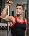 T.T. Men|Titanic Premium Gym Vest|Pure Cotton|Rib Fabric|Moisture-Wicking, Breathable & Stretchable Sleeveless Undershirt| Ideal For Gym, Sports & Daily Wear|Pack Of 2|Red,Black