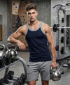 T.T. Men|Titanic Premium Gym Vest|Pure Cotton|Rib Fabric|Moisture-Wicking, Breathable & Stretchable Sleeveless Undershirt| Ideal For Gym, Sports & Daily Wear|Pack Of 2|Grey Melange,Navy