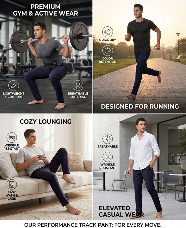 T.T. Men Regular Fit |Dri-Fit| Lightweight|Breathable| Wrinkle Resistent|Sports Track Pant|Ideal For Gym, Running, Lounge & Casual Wear -Grey