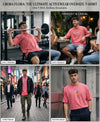 T.T. Men|Oversized Printed T-Shirt|Round Neck|Soft Breathable Cotton Fabric | Street , Casual & Outdoor Wear Tees|Big Print|Pink