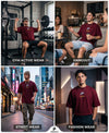 T.T. Men|Oversized Printed T-Shirt|Round Neck|Soft Breathable Cotton Fabric | Street , Casual & Outdoor Wear Tees|Big Print|Maroon