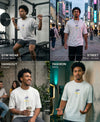 T.T. Men|Oversized Printed T-Shirt|Round Neck|Soft Breathable Cotton Fabric | Street , Casual & Outdoor Wear Tees|Big Print|Grey Melange