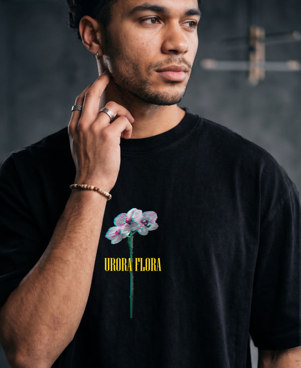 T.T. Men|Oversized Printed T-Shirt|Round Neck|Soft Breathable Cotton Fabric | Street , Casual & Outdoor Wear Tees|Big Print|Black