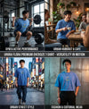 T.T. Men|Oversized Printed T-Shirt|Round Neck|Soft Breathable Cotton Fabric | Street , Casual & Outdoor Wear Tees|Big Print|Sky Blue