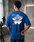 T.T. Men|Oversized Printed T-Shirt|Round Neck|Soft Breathable Cotton Fabric | Street , Casual & Outdoor Wear Tees|Big Print|Royal Blue