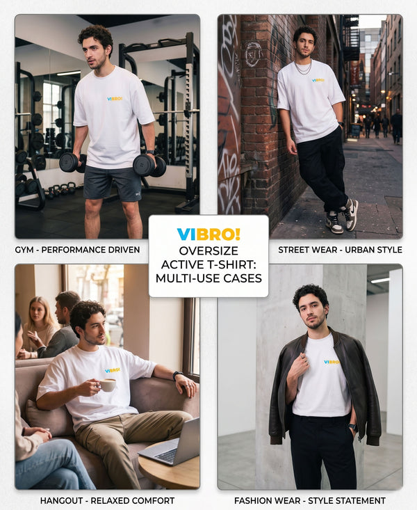 T.T. Men|Oversized Printed T-Shirt|Round Neck|Soft Breathable Cotton Fabric | Street , Casual & Outdoor Wear Tees|Big Print|White