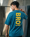 T.T. Men|Oversized Printed T-Shirt|Round Neck|Soft Breathable Cotton Fabric | Street , Casual & Outdoor Wear Tees|Big Print|Teal Blue