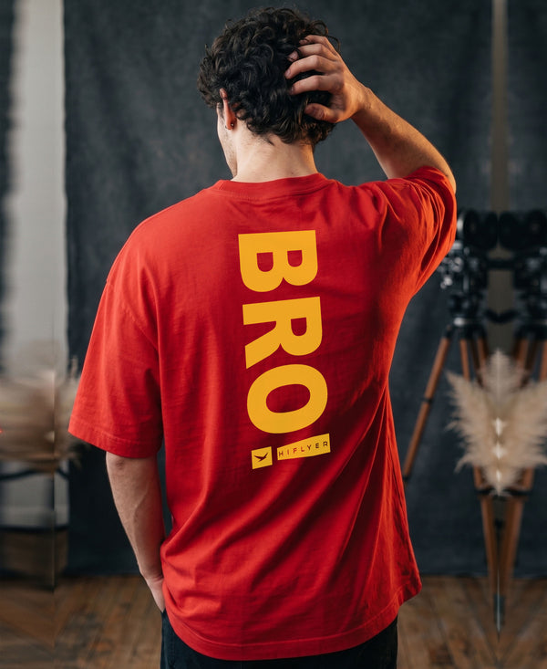 T.T. Men|Oversized Printed T-Shirt|Round Neck|Soft Breathable Cotton Fabric | Street , Casual & Outdoor Wear Tees|Big Print|Red