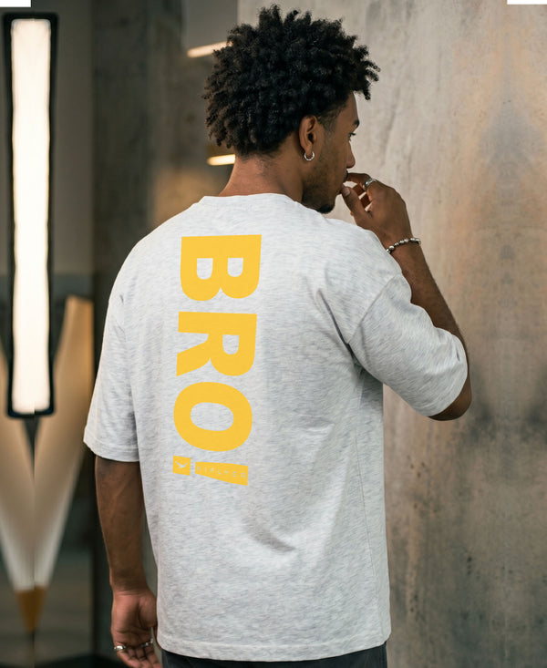 T.T. Men|Oversized Printed T-Shirt|Round Neck|Soft Breathable Cotton Fabric | Street , Casual & Outdoor Wear Tees|Big Print|Grey Melange