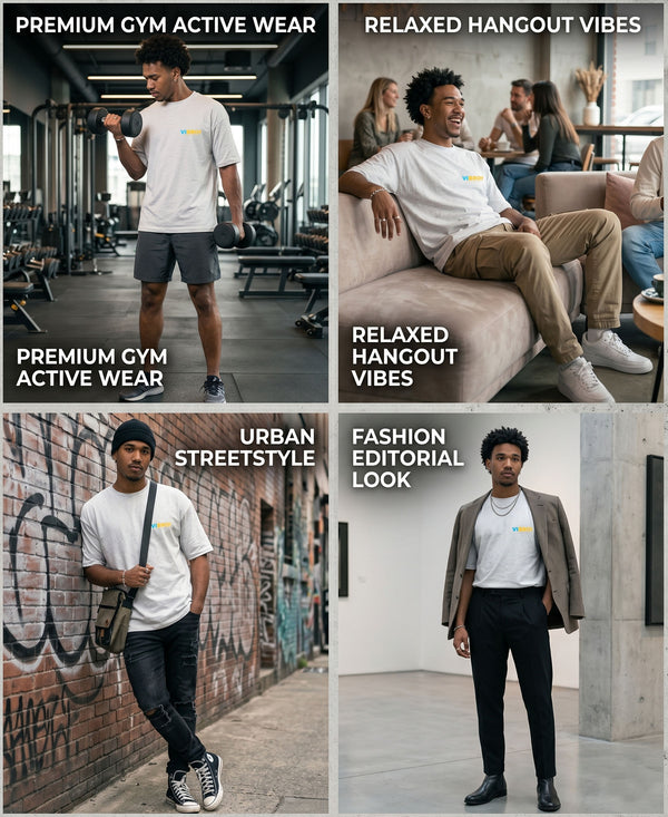 T.T. Men|Oversized Printed T-Shirt|Round Neck|Soft Breathable Cotton Fabric | Street , Casual & Outdoor Wear Tees|Big Print|Grey Melange