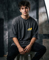 T.T. Men|Oversized Printed T-Shirt|Round Neck|Soft Breathable Cotton Fabric | Street , Casual & Outdoor Wear Tees|Big Print|Anthra Melange