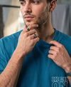 T.T. Men|Oversized Printed T-Shirt|Round Neck|Soft Breathable Cotton Fabric | Street , Casual & Outdoor Wear Tees|Big Print|Teal Blue