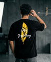 T.T. Men|Oversized Printed T-Shirt|Round Neck|Soft Breathable Cotton Fabric | Street , Casual & Outdoor Wear Tees|Big Print|Black