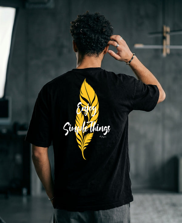 T.T. Men|Oversized Printed T-Shirt|Round Neck|Soft Breathable Cotton Fabric | Street , Casual & Outdoor Wear Tees|Big Print|Black