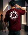 T.T. Men|Oversized Printed T-Shirt|Round Neck|Soft Breathable Cotton Fabric | Street , Casual & Outdoor Wear Tees|Big Print|Maroon