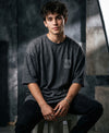 T.T. Men|Oversized Printed T-Shirt|Round Neck|Soft Breathable Cotton Fabric | Street , Casual & Outdoor Wear Tees|Big Print|Anthra Melange
