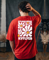 T.T. Men|Oversized Printed T-Shirt|Round Neck|Soft Breathable Cotton Fabric | Street , Casual & Outdoor Wear Tees|Big Print|Red