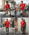 T.T. Men|Oversized Printed T-Shirt|Round Neck|Soft Breathable Cotton Fabric | Street , Casual & Outdoor Wear Tees|Big Print|Red