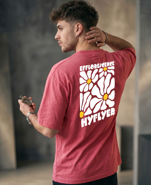 T.T. Men|Oversized Printed T-Shirt|Round Neck|Soft Breathable Cotton Fabric | Street , Casual & Outdoor Wear Tees|Big Print|Pink