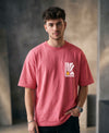 T.T. Men|Oversized Printed T-Shirt|Round Neck|Soft Breathable Cotton Fabric | Street , Casual & Outdoor Wear Tees|Big Print|Pink