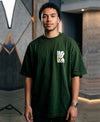 T.T. Men|Oversized Printed T-Shirt|Round Neck|Soft Breathable Cotton Fabric | Street , Casual & Outdoor Wear Tees|Big Print|Green