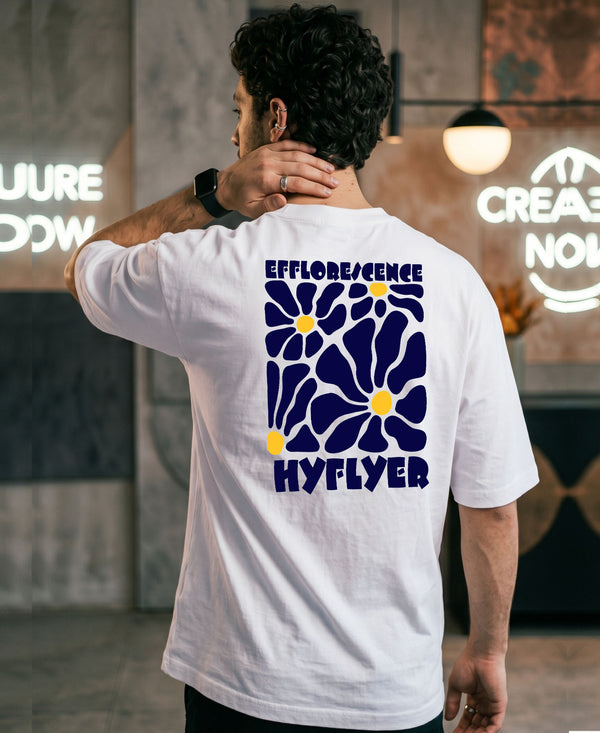 T.T. Men|Oversized Printed T-Shirt|Round Neck|Soft Breathable Cotton Fabric | Street , Casual & Outdoor Wear Tees|Big Print|White