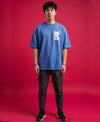 T.T. Men|Oversized Printed T-Shirt|Round Neck|Soft Breathable Cotton Fabric | Street , Casual & Outdoor Wear Tees|Big Print|Sky Blue