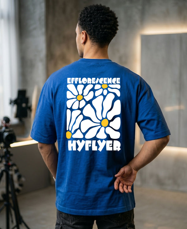 T.T. Men|Oversized Printed T-Shirt|Round Neck|Soft Breathable Cotton Fabric | Street , Casual & Outdoor Wear Tees|Big Print|Royal Blue