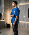 T.T. Men|Oversized Printed T-Shirt|Round Neck|Soft Breathable Cotton Fabric | Street , Casual & Outdoor Wear Tees|Big Print|Royal Blue
