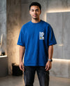 T.T. Men|Oversized Printed T-Shirt|Round Neck|Soft Breathable Cotton Fabric | Street , Casual & Outdoor Wear Tees|Big Print|Royal Blue