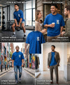 T.T. Men|Oversized Printed T-Shirt|Round Neck|Soft Breathable Cotton Fabric | Street , Casual & Outdoor Wear Tees|Big Print|Royal Blue
