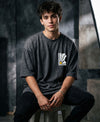 T.T. Men|Oversized Printed T-Shirt|Round Neck|Soft Breathable Cotton Fabric | Street , Casual & Outdoor Wear Tees|Big Print|Anthra Melange