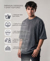 T.T. Men Oversized Fit Cotton Round Neck Tees Anthra Melange