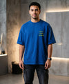 T.T. Men|Oversized Printed T-Shirt|Round Neck|Soft Breathable Cotton Fabric | Street , Casual & Outdoor Wear Tees|Big Print|Royal Blue