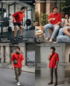 T.T. Men|Oversized Printed T-Shirt|Round Neck|Soft Breathable Cotton Fabric | Street , Casual & Outdoor Wear Tees|Big Print|Red