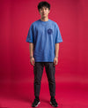 T.T. Men|Oversized Printed T-Shirt|Round Neck|Soft Breathable Cotton Fabric | Street , Casual & Outdoor Wear Tees|Big Print|Sky Blue