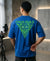 T.T. Men|Oversized Printed T-Shirt|Round Neck|Soft Breathable Cotton Fabric | Street , Casual & Outdoor Wear Tees|Big Print|Royal Blue