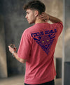 T.T. Men|Oversized Printed T-Shirt|Round Neck|Soft Breathable Cotton Fabric | Street , Casual & Outdoor Wear Tees|Big Print|Pink